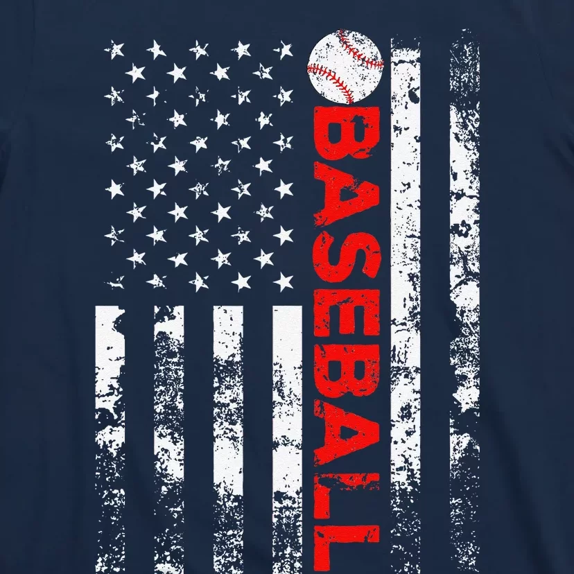 American Flag Baseball Team Gift T-Shirt