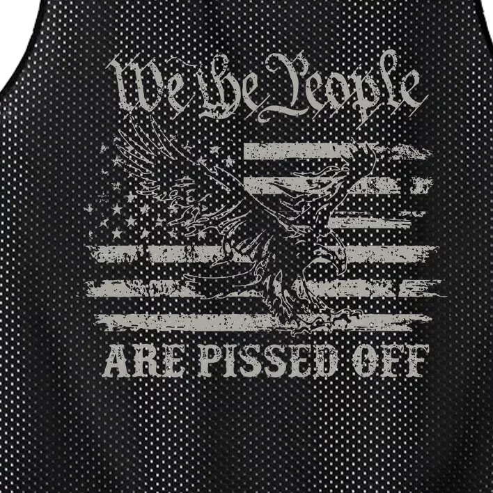 American Flag Bald Eagle We The People Are Pissed Off Mesh Reversible Basketball Jersey Tank