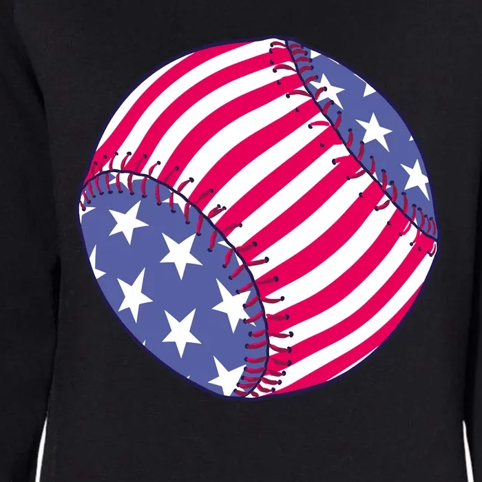 American Flag Baseball Lover Womens California Wash Sweatshirt