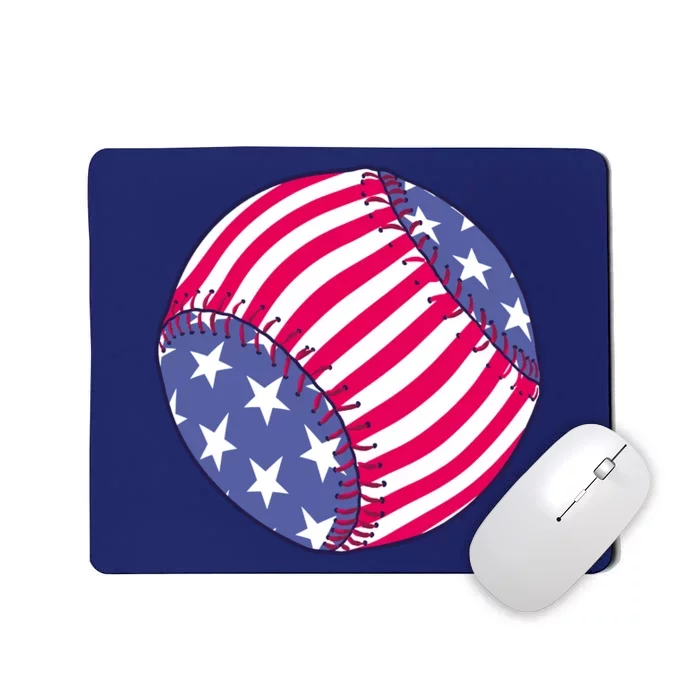 American Flag Baseball Lover Mousepad