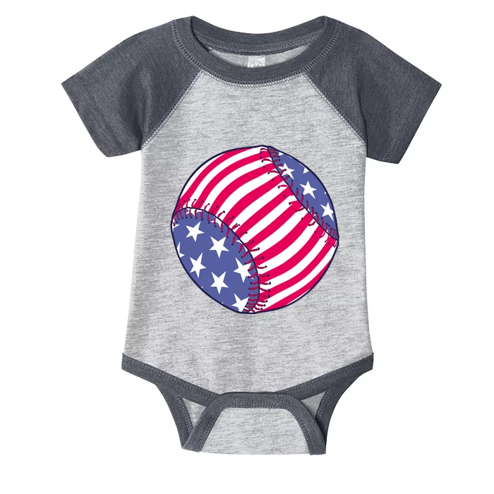 American Flag Baseball Lover Infant Baby Jersey Bodysuit