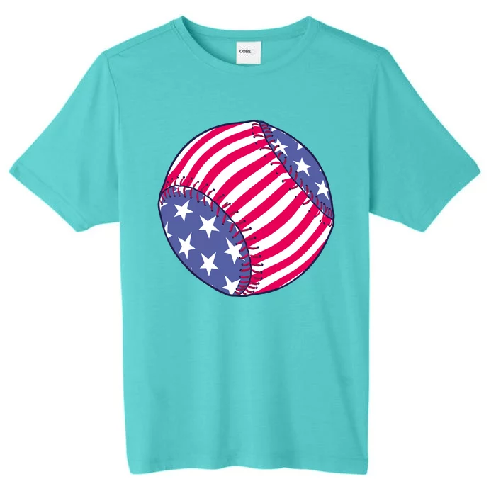 American Flag Baseball Lover ChromaSoft Performance T-Shirt