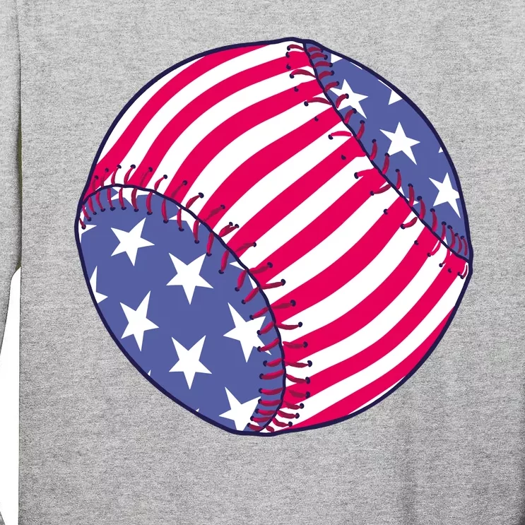 American Flag Baseball Lover Tall Long Sleeve T-Shirt