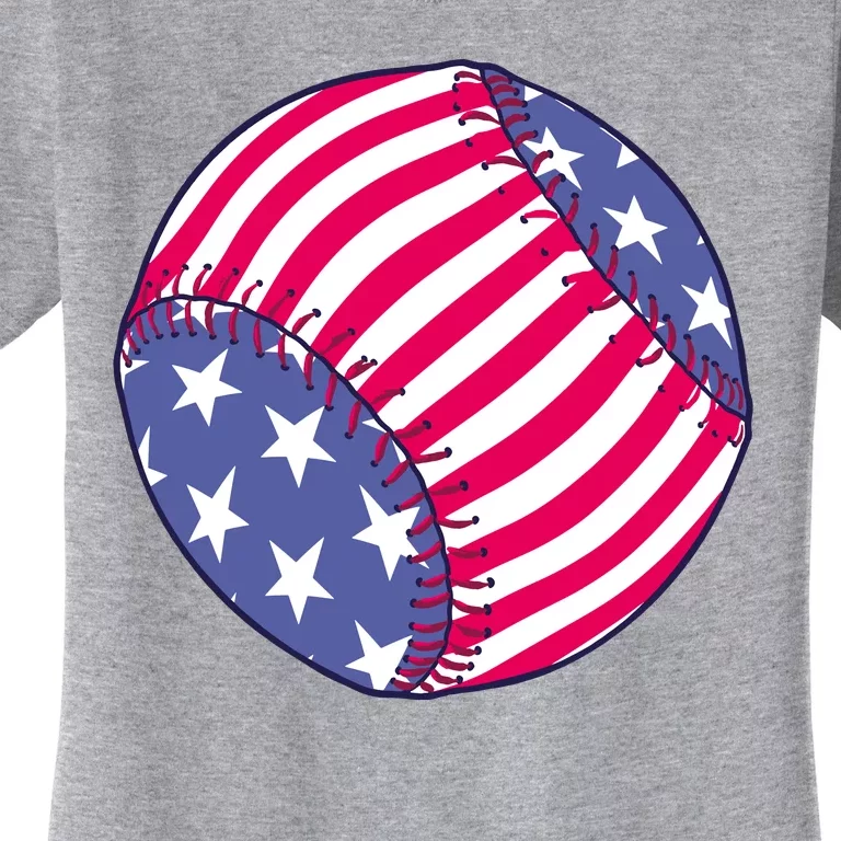 American Flag Baseball Lover Women's T-Shirt