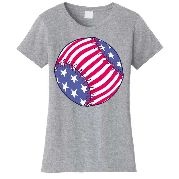 American Flag Baseball Lover Women's T-Shirt