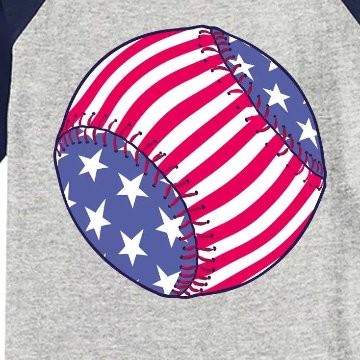 American Flag Baseball Lover Kids Colorblock Raglan Jersey