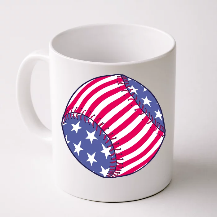 American Flag Baseball Lover Front & Back Coffee Mug