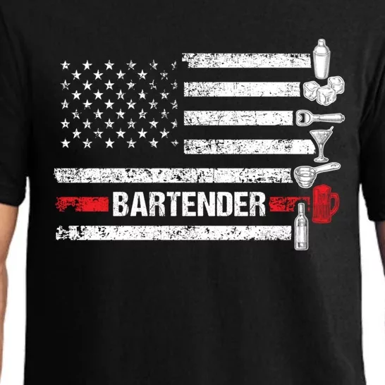 American Flag Bartending Bar Working Bartender Gift Pajama Set