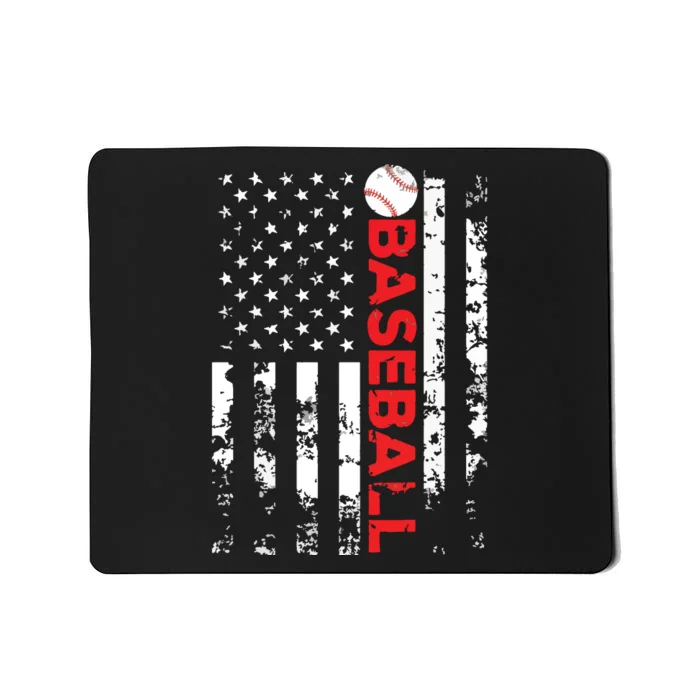 American Flag Baseball Team Gift Mousepad