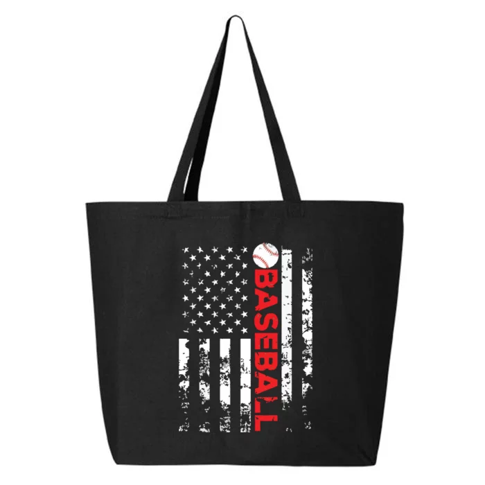 American Flag Baseball Team Gift 25L Jumbo Tote