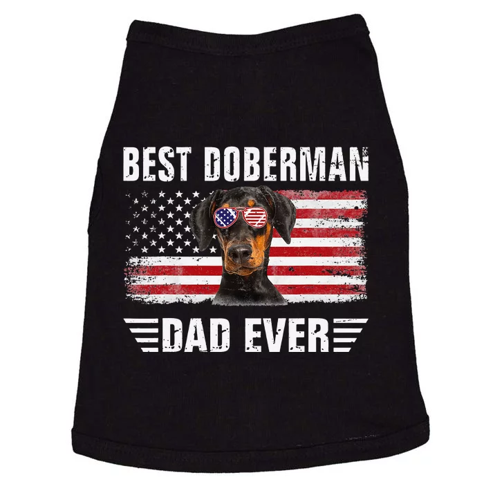 American Flag Best Doberman Dad Ever funny Dog Dad Doggie Tank