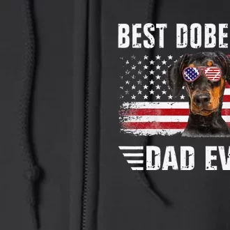 American Flag Best Doberman Dad Ever funny Dog Dad Full Zip Hoodie