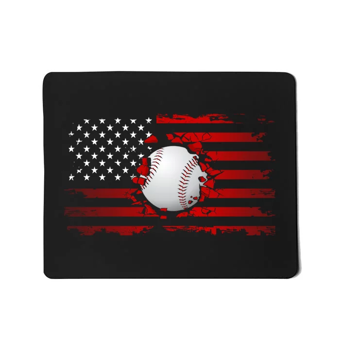 American Flag Baseball Baseball Mousepad