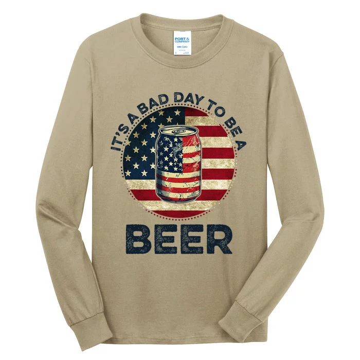 American Flag Beer Glass Its A Bad Day To Be A Bee.R Vintage Tall Long Sleeve T-Shirt