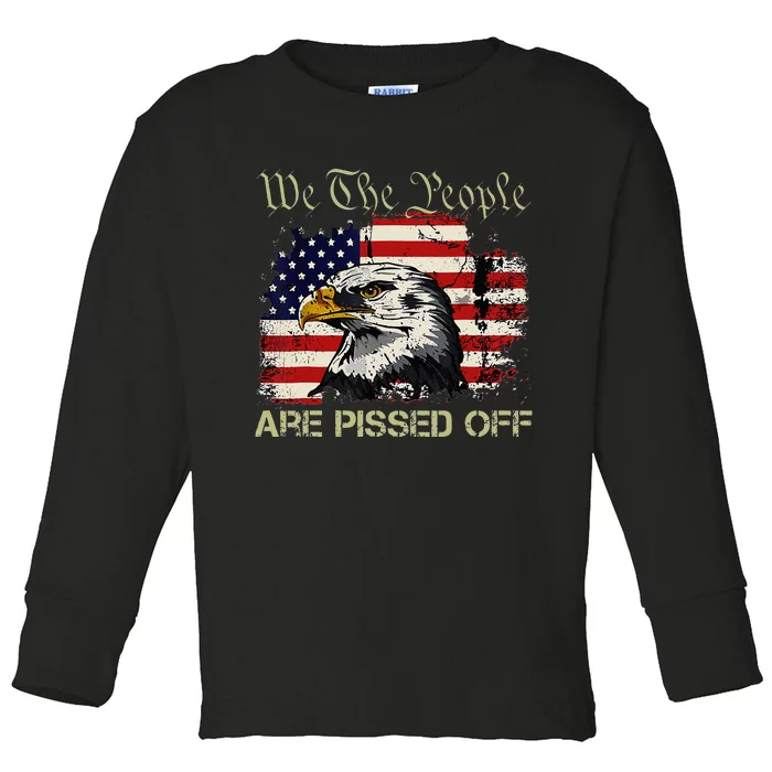 American Flag Bald Eagle We The People Are Pissed Off Toddler Long Sleeve Shirt