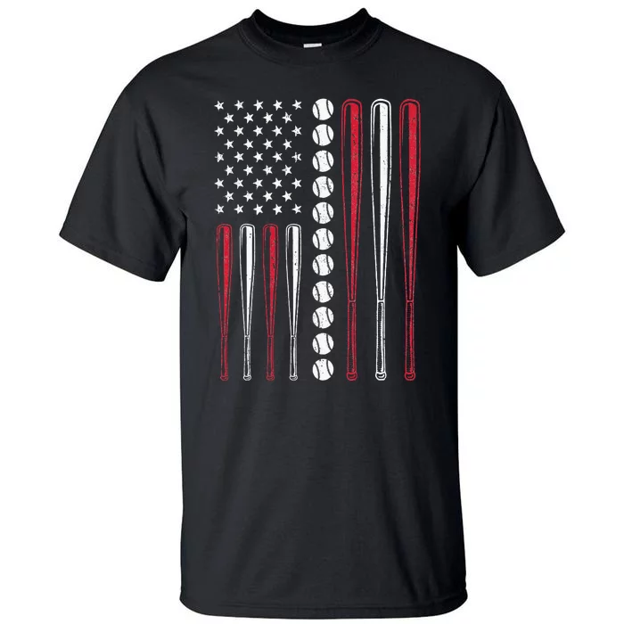 American Flag Baseball Team Gift for mother's day Tall T-Shirt