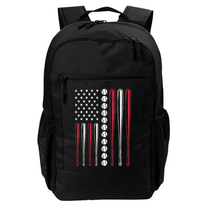 American Flag Baseball Team Gift Daily Commute Backpack