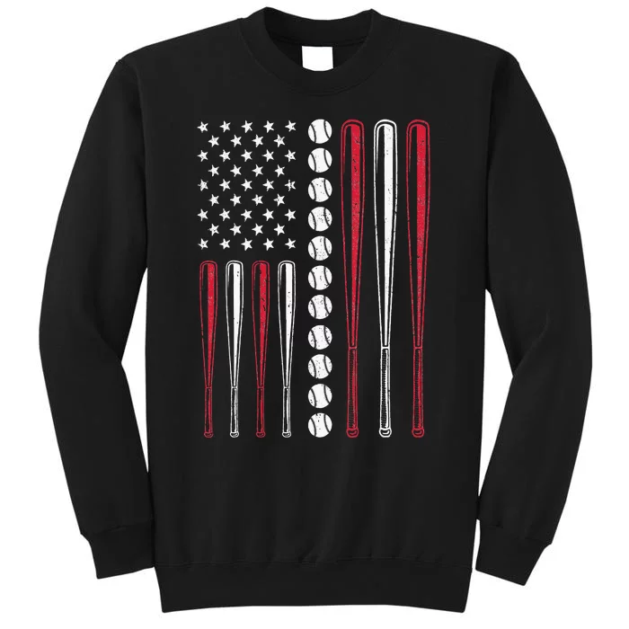 American Flag Baseball Team Gift Tall Sweatshirt