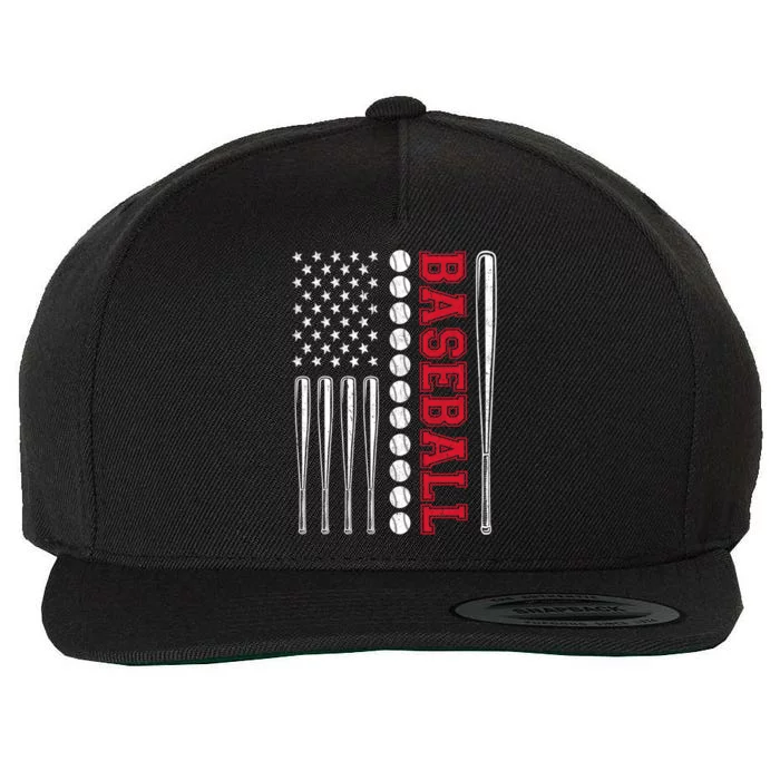 American Flag Baseball Team Gift Wool Snapback Cap