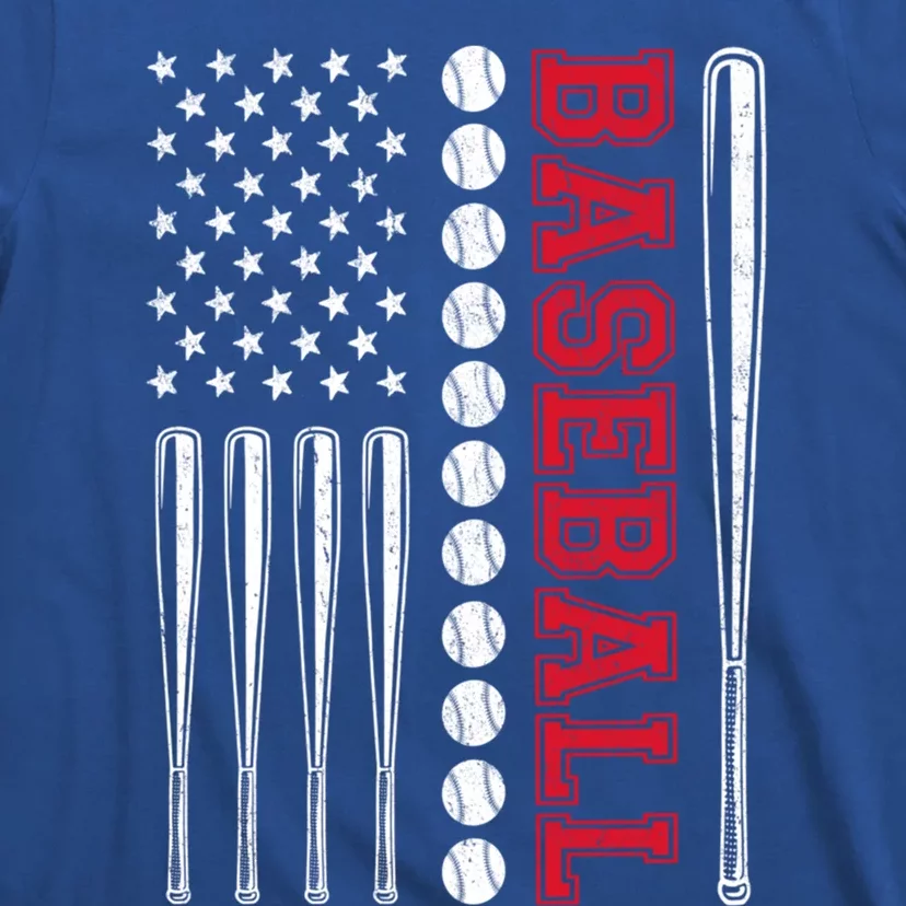 American Flag Baseball Team Gift T-Shirt