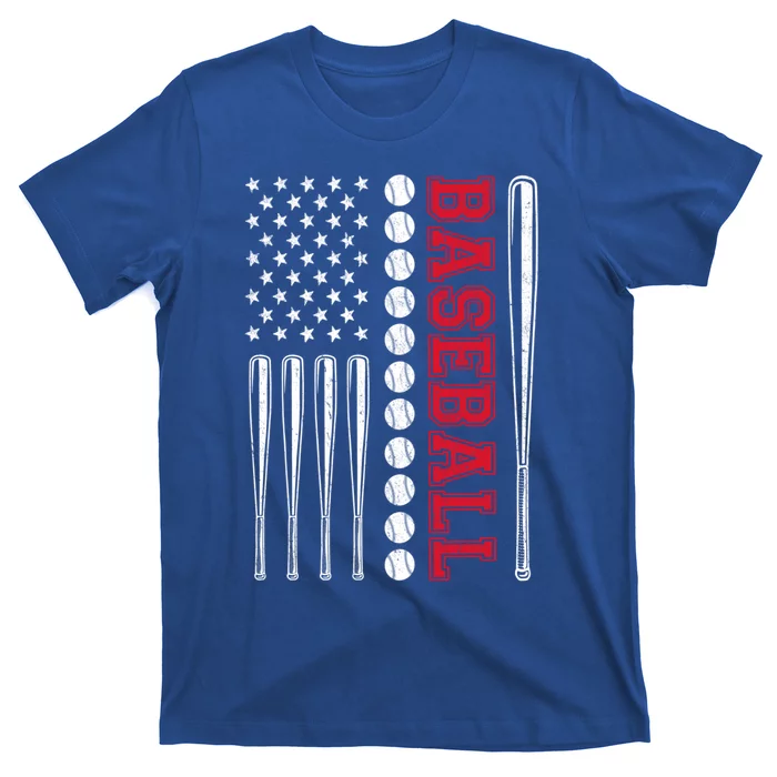 American Flag Baseball Team Gift T-Shirt