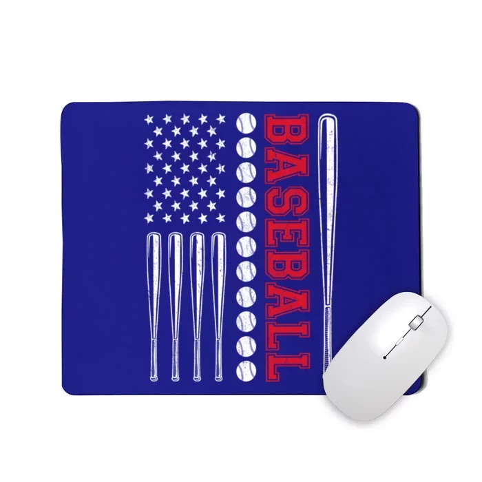 American Flag Baseball Team Gift Mousepad