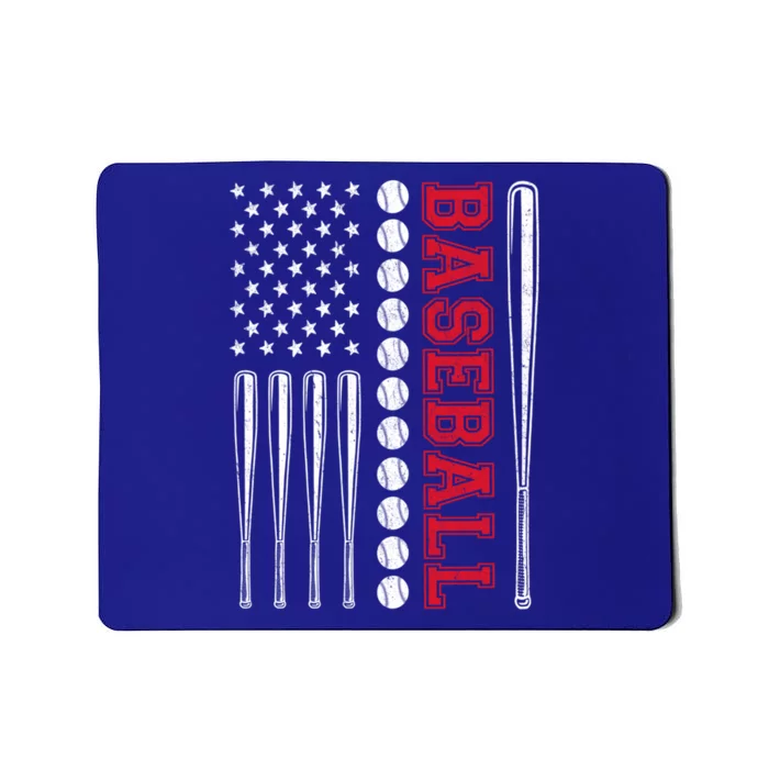 American Flag Baseball Team Gift Mousepad