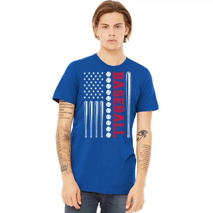 American Flag Baseball Team Gift Premium T-Shirt