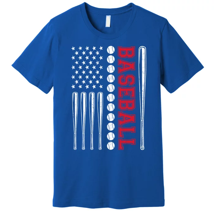 American Flag Baseball Team Gift Premium T-Shirt