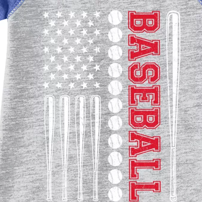 American Flag Baseball Team Gift Infant Baby Jersey Bodysuit