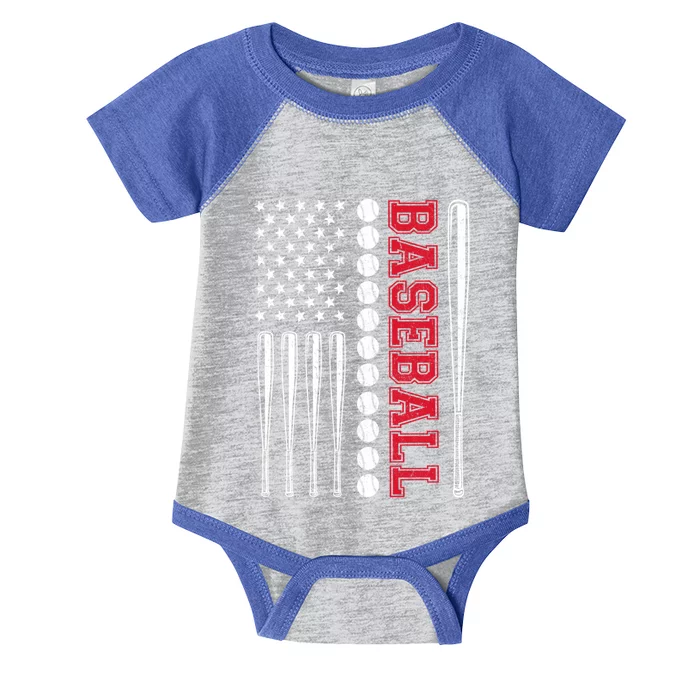 American Flag Baseball Team Gift Infant Baby Jersey Bodysuit