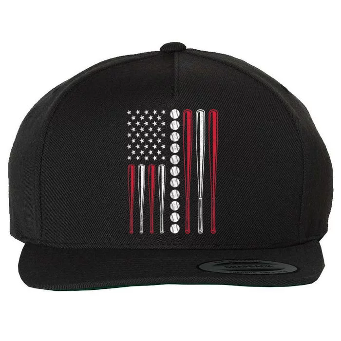 American Flag Baseball Team Gift Wool Snapback Cap