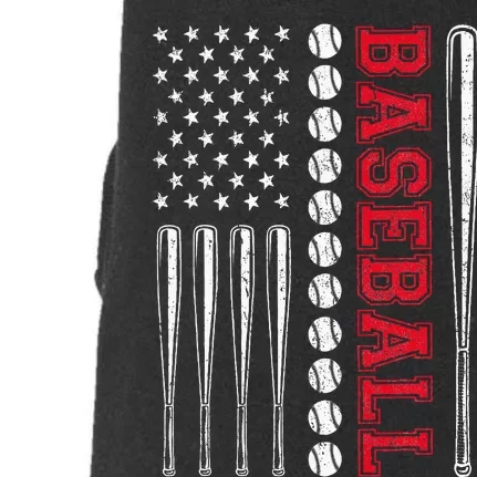 American Flag Baseball Team Doggie 3-End Fleece Hoodie