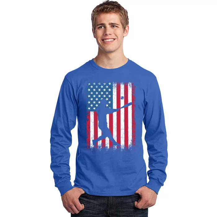 American Flag Baseball Team Gift Gift Long Sleeve Shirt