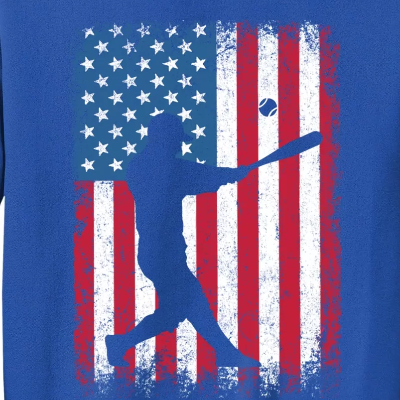 American Flag Baseball Team Gift Gift Tall Sweatshirt