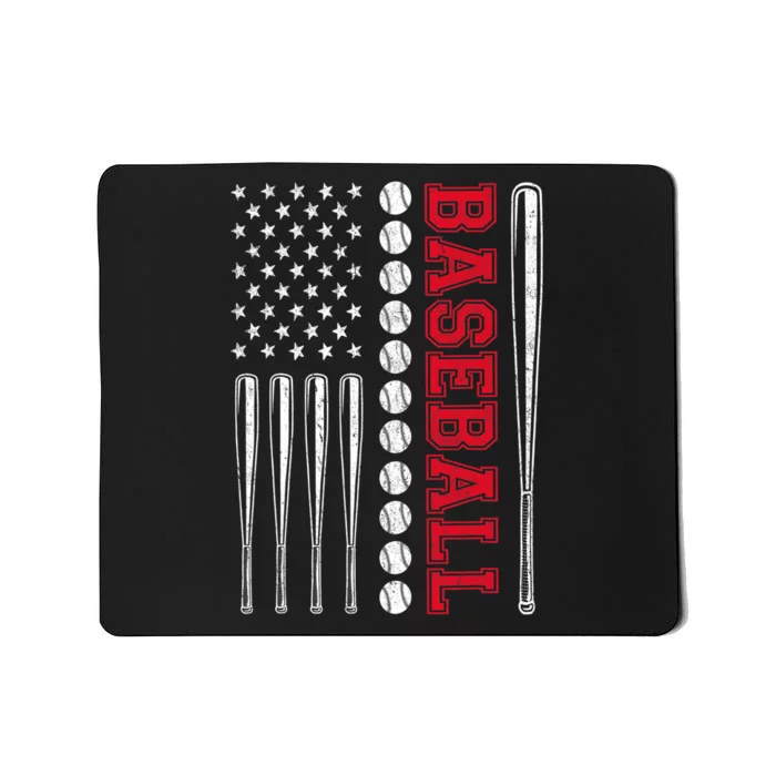 American Flag Baseball Team Gift Mousepad