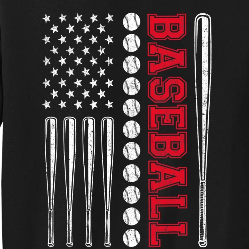 American Flag Baseball Team Gift Tall Sweatshirt