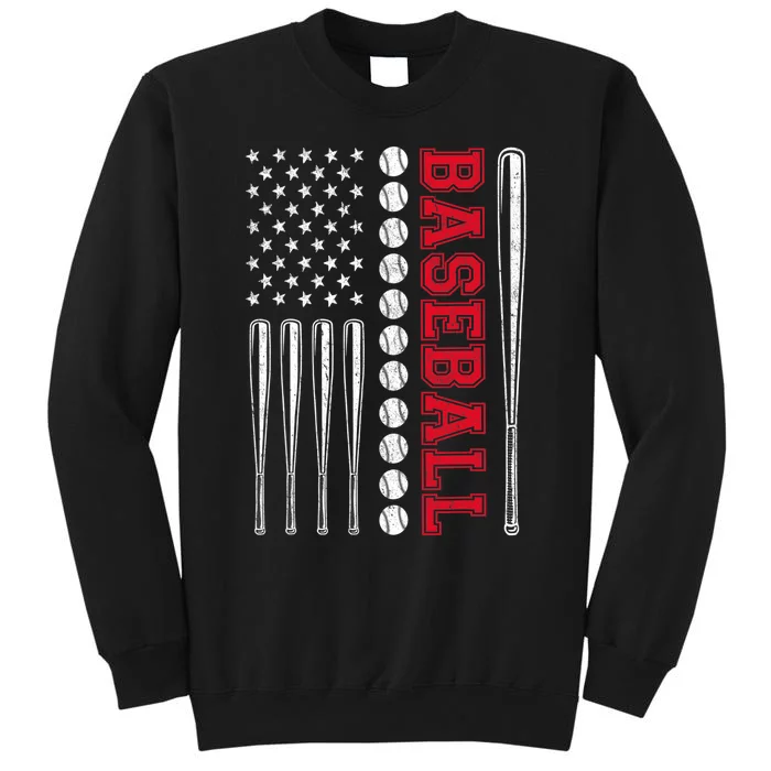 American Flag Baseball Team Gift Tall Sweatshirt