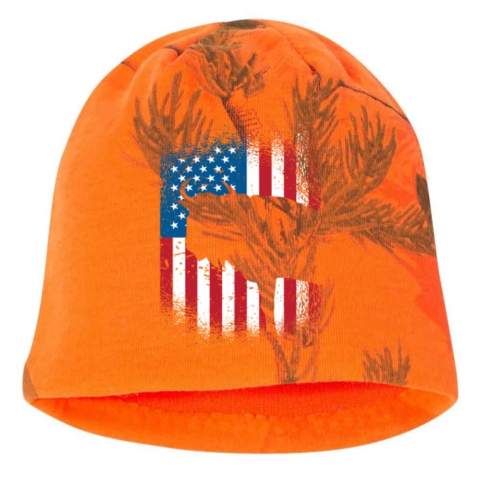 American Flag Bison Design National Cows And Bison Meaningful Gift Kati - Camo Knit Beanie