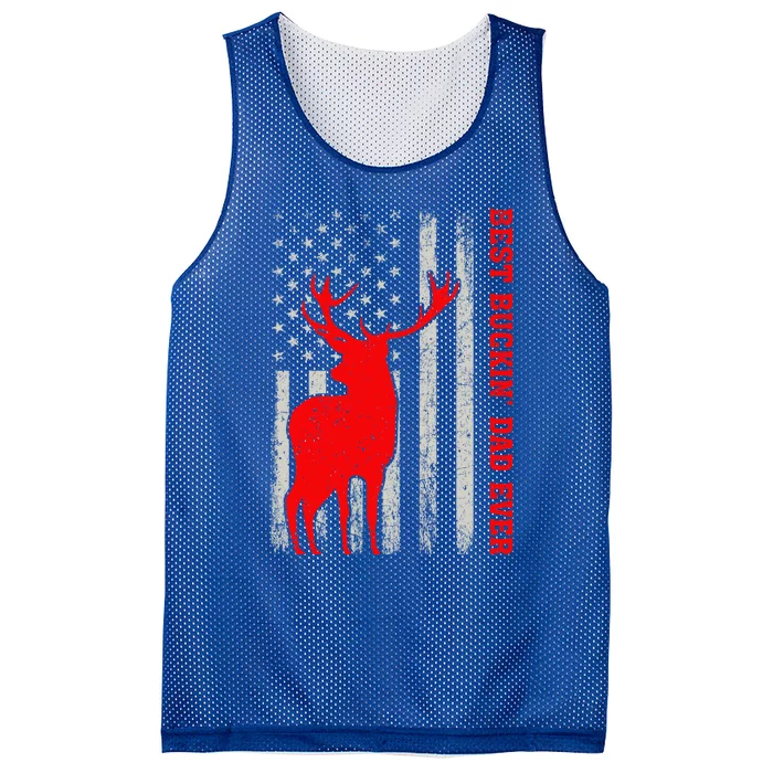 American Flag Best Buckin Dad Ever Deer Hunting Fathers Day Gift Mesh Reversible Basketball Jersey Tank