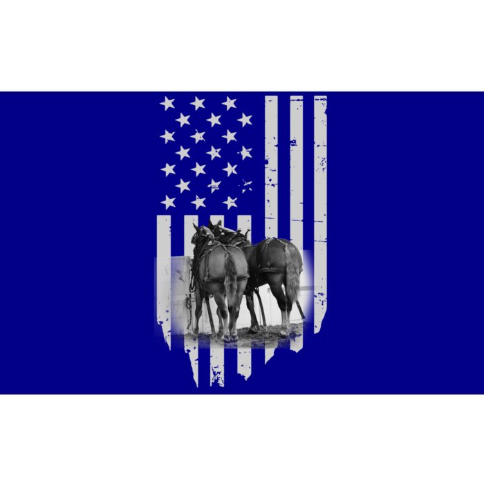 American Flag Belgian Draft Horses Gift For Farmer Gift Bumper Sticker