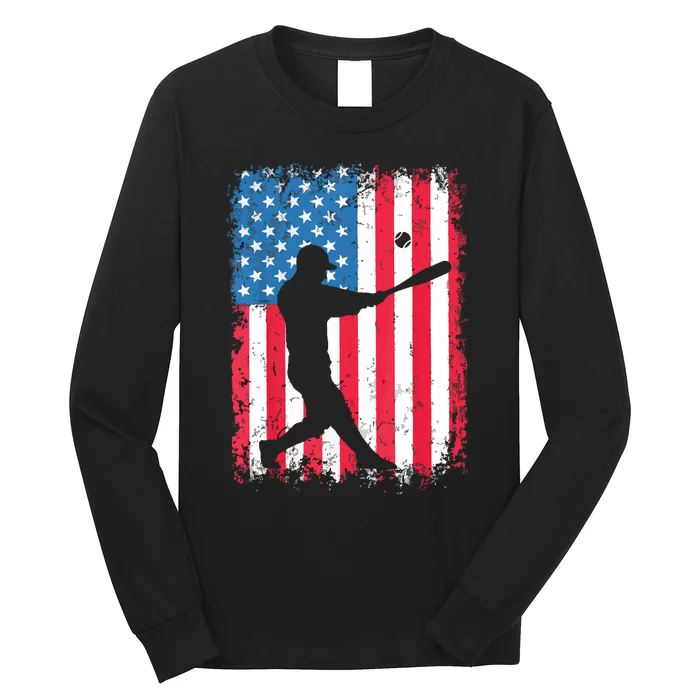 American Flag Baseball Team Gift Long Sleeve Shirt