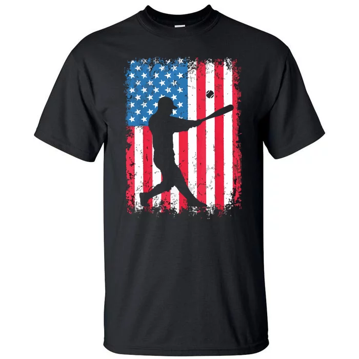 American Flag Baseball Team Gift Tall T-Shirt