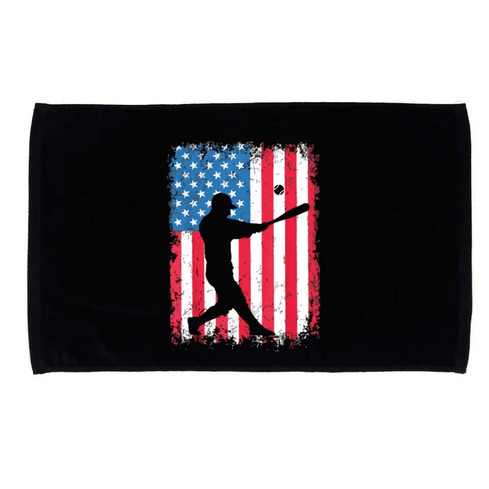 American Flag Baseball Team Gift Microfiber Hand Towel