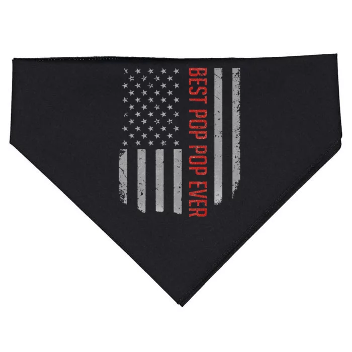 American Flag Best Pop Pop Ever Father's day USA-Made Doggie Bandana