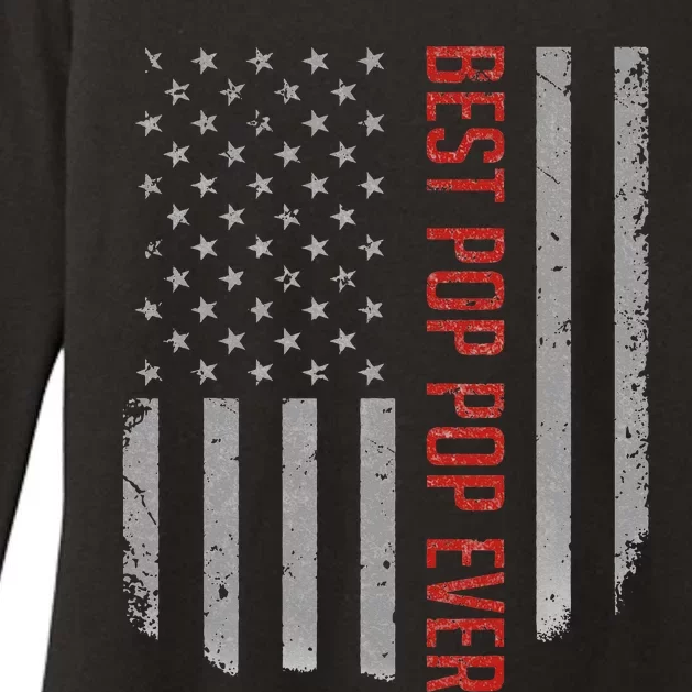 American Flag Best Pop Pop Ever Father's day Womens CVC Long Sleeve Shirt