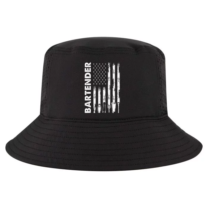 American Flag Bartender Cool Comfort Performance Bucket Hat