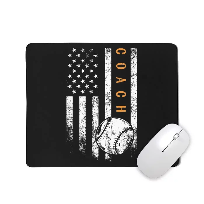 American Flag Baseball Trainer Coaching Baseball Coach Mousepad