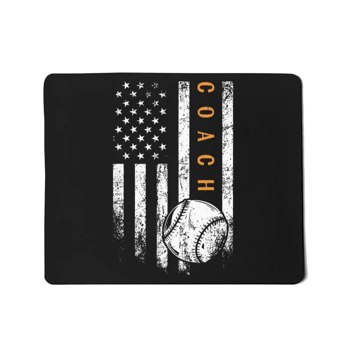 American Flag Baseball Trainer Coaching Baseball Coach Mousepad