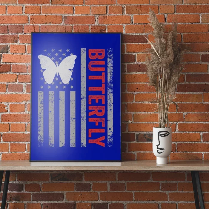 American Flag Butterfly Patriotic Vintage Butterfly Lover Gift Poster